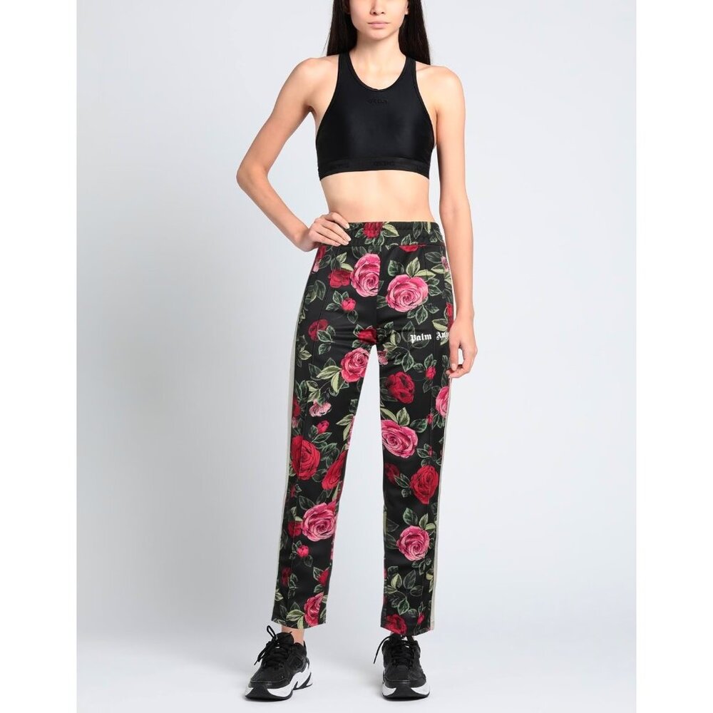 Palm Angels Floral Print Techno Track Pants Black Rose Size M NWT